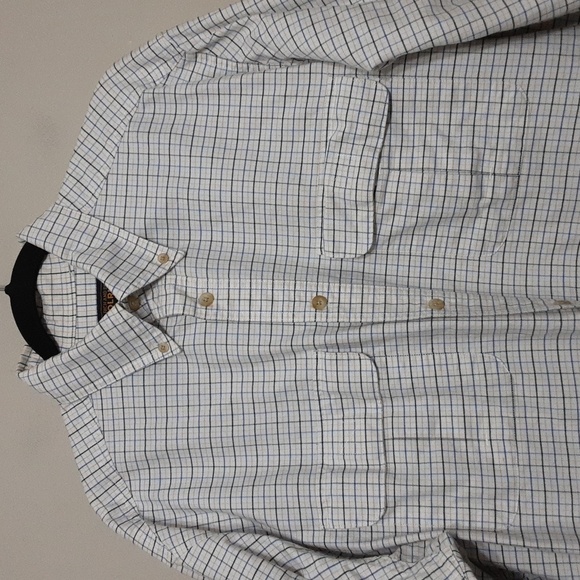 Woolrich men plaid casual button down shirt  L casual office y2k retro white - Picture 2 of 7